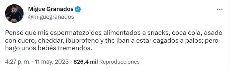 Migue Granados anunció que fue papá por segunda vez