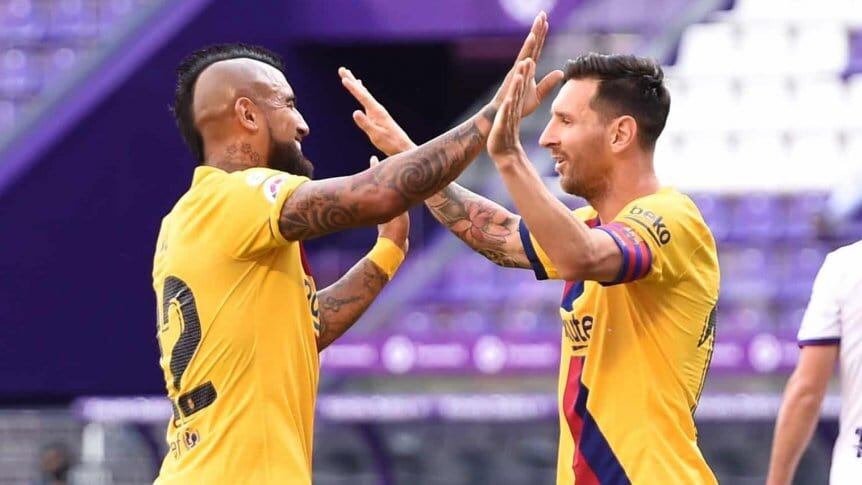 Arturo Vidal y Messi. / Gentileza.