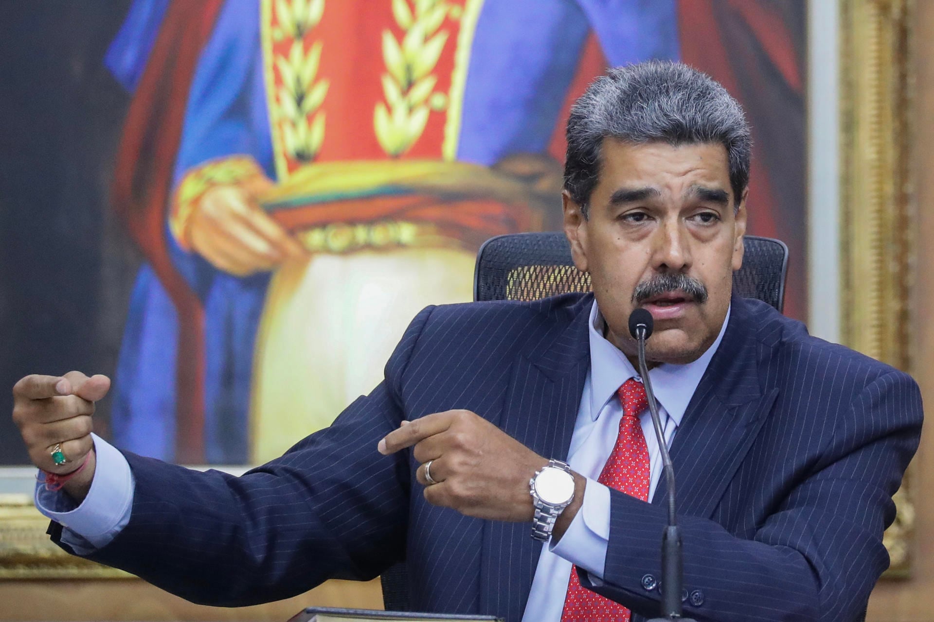 El presidente de Venezuela, Nicolás Maduro durante una rueda de prensa este miércoles, en el Palacio de Miraflores en Caracas (Venezuela). Foto: EFE/ Ronald Peña R.