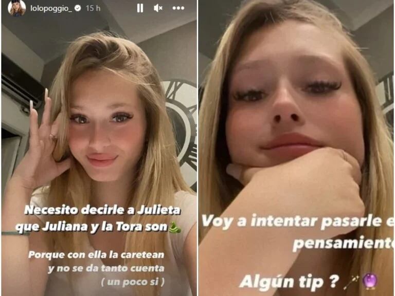 La hermana de Julieta criticó a la Tora y Juliana