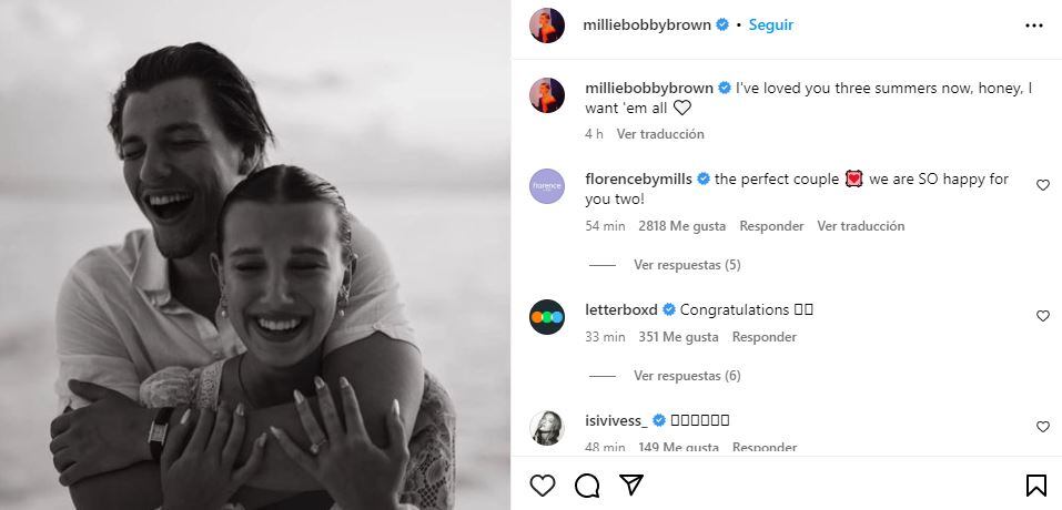 Millie Bobby Brown se casará con el hijo de Bon Jovi