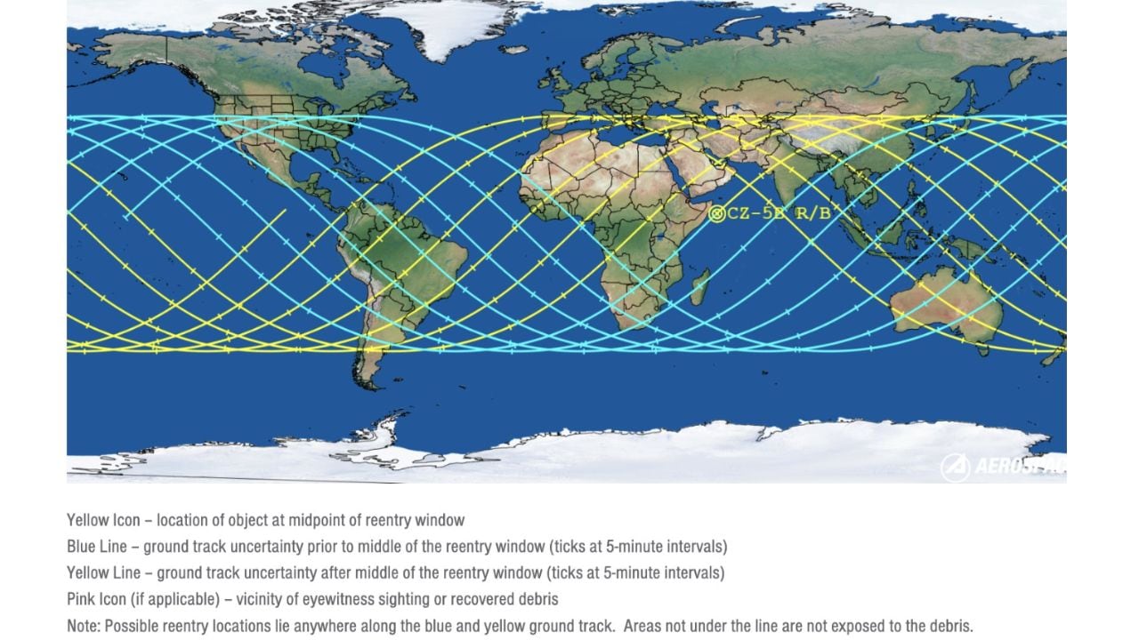 Las estimaciones de The Aerospace Corporation.