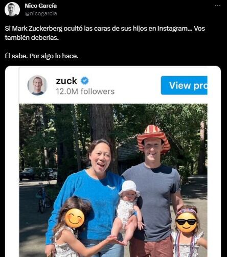 Por qué Mark Zuckerberg le tapa la cara a sus hijos en las fotos Instagram