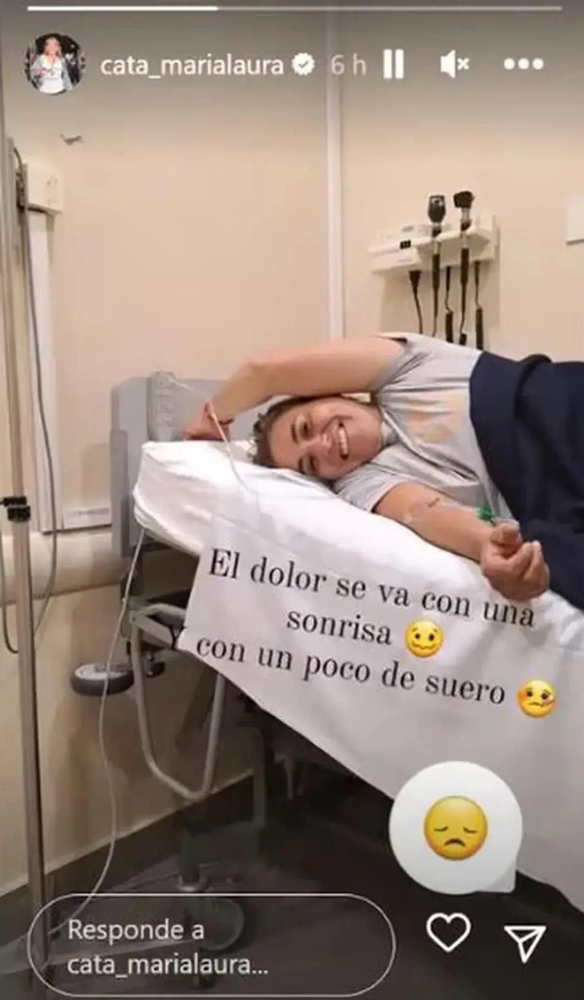 Cata quedó internada por un problema de salud