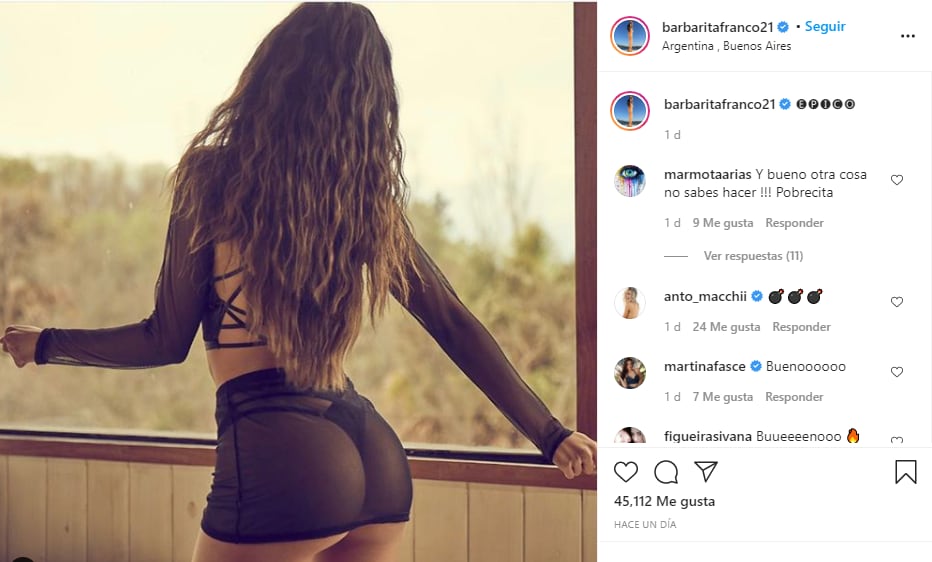 El posteo de Barby Franco en Instagram