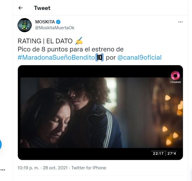 Bajo rating y memes en el estreno de Sueño Bendito, la serie de Maradona.