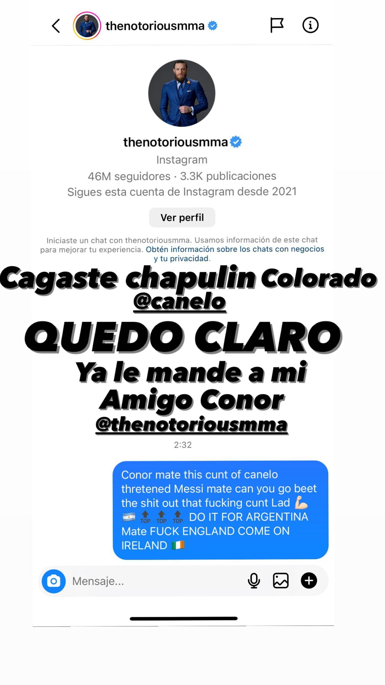 Insultos de Alex Caniggia a Canelo