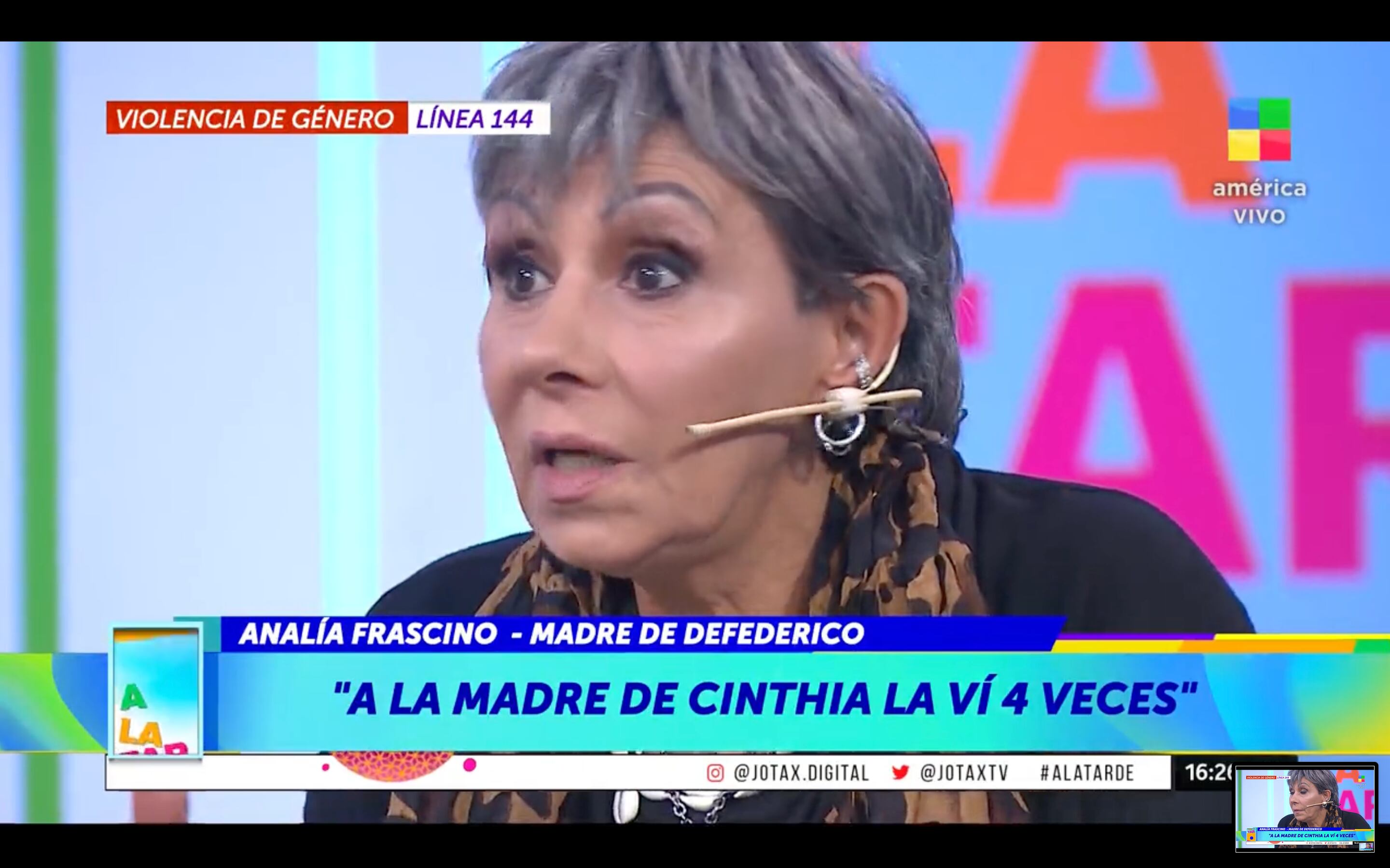 Analía, la madre de Matías Defederico, en A la tarde.