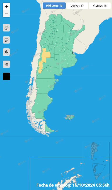 El Servicio Meteorológico Nacional emitió una alerta amarilla por viento Zonda para Mendoza.