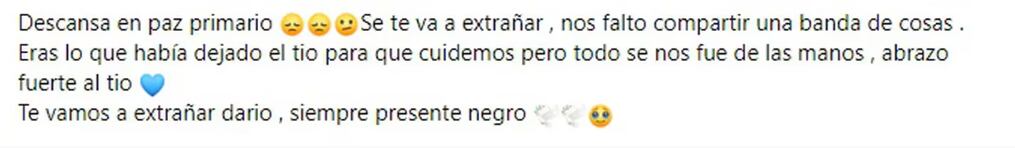 Posteos de la prima del ladrón muerto en La Plata. Captura: Facebook