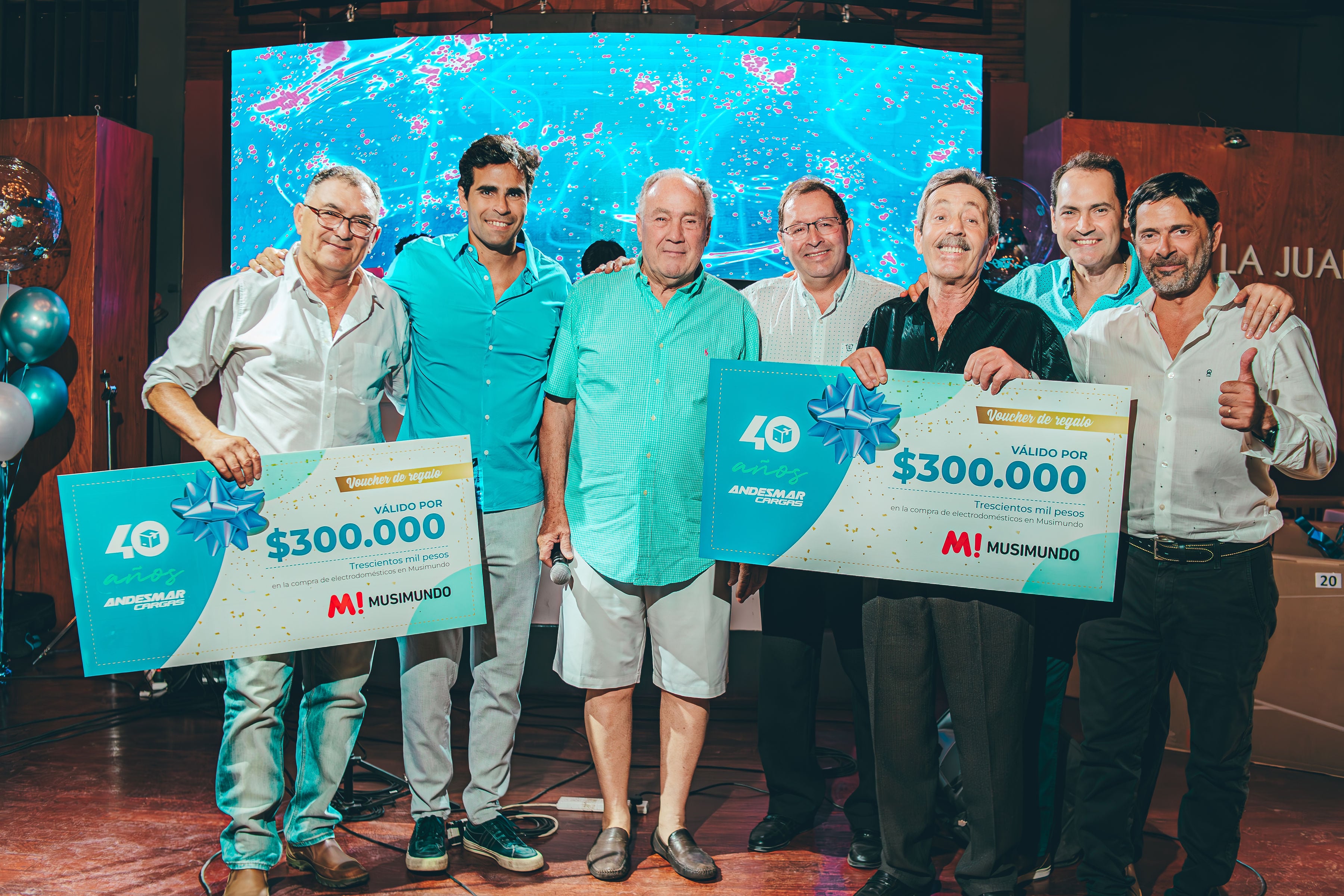 Oscar Coria, Gianni Badaloni, Carlos Badaloni, Fabián Bernat, Roberto Bernat, Mauricio Badaloni y Hernán Lahún. Foto: Javier Aguas.