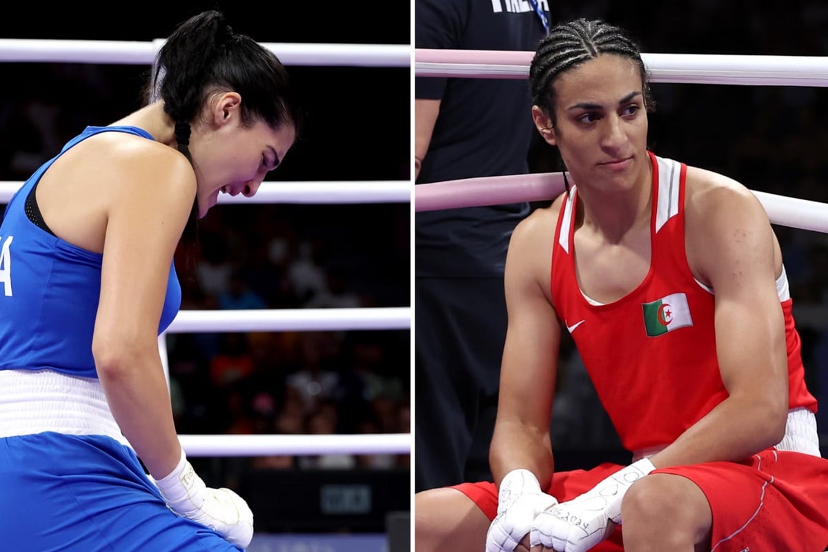 Juegos Olímpicos París 2024. Imane Khelif, la boxeadora de Argelia cuestionada por sus altos niveles de testosterona. Su competidora italiana Angela Carini abandonó a los 46 segundos. (Foto web)