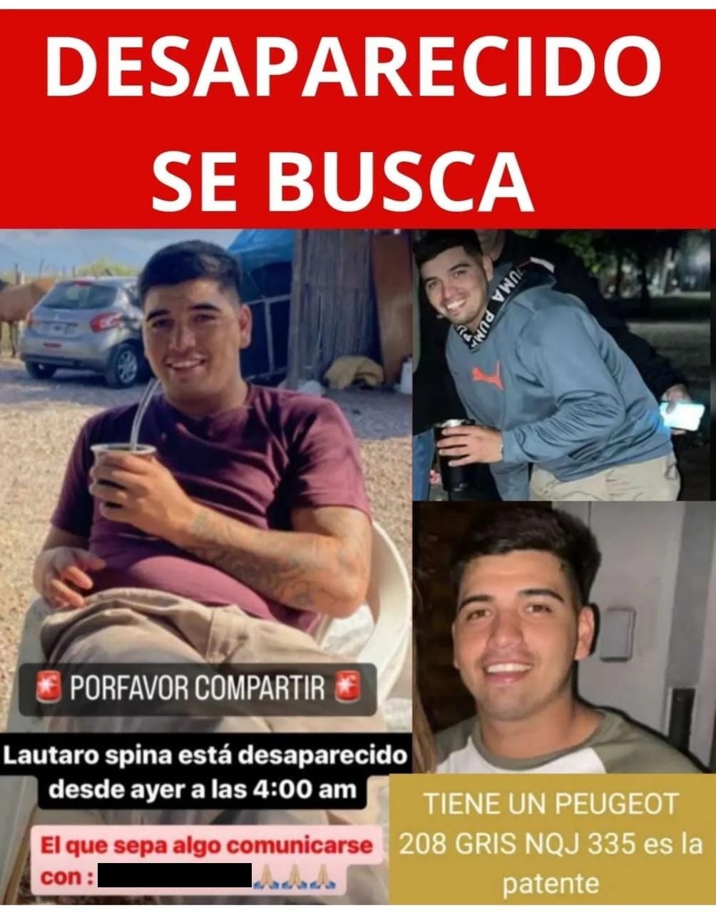 Triste adiós en las redes al joven que era intensamente buscado y lo encontraron ahogado. Foto: Facebook.