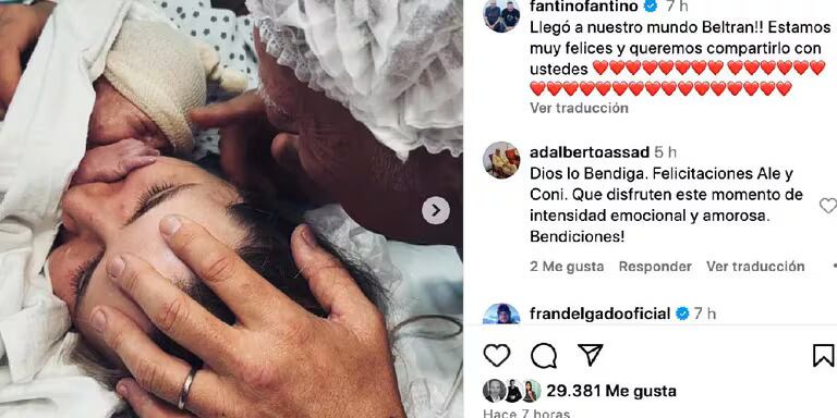 Las primeras imagenes de Beltrán, el hijo de Alejandro Fantino y Coni Mosqueira.