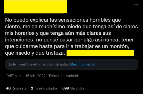 Tomó un remís trucho en Tunuyán y gracias a un tuit descubrió que el conductor planeaba seguirla todos los días. Foto: Captura Twitter,