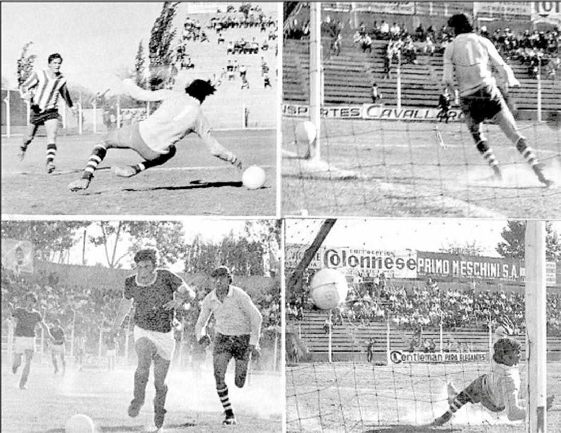 QUE PARTIDO! Una secuencia de los cuatro goles de la Lepra en el 4-4 del 71, por el “torneo de los cuatro”.