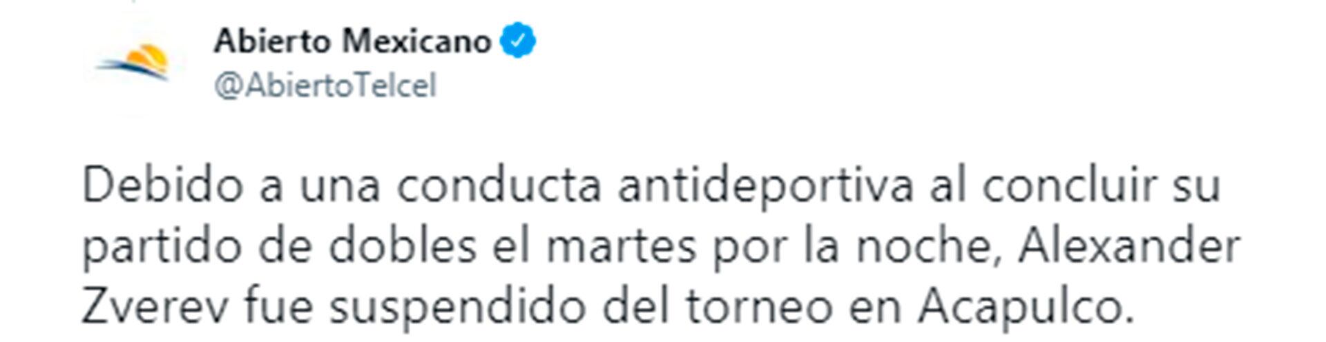 El comunicado del ATP de Acapulco.