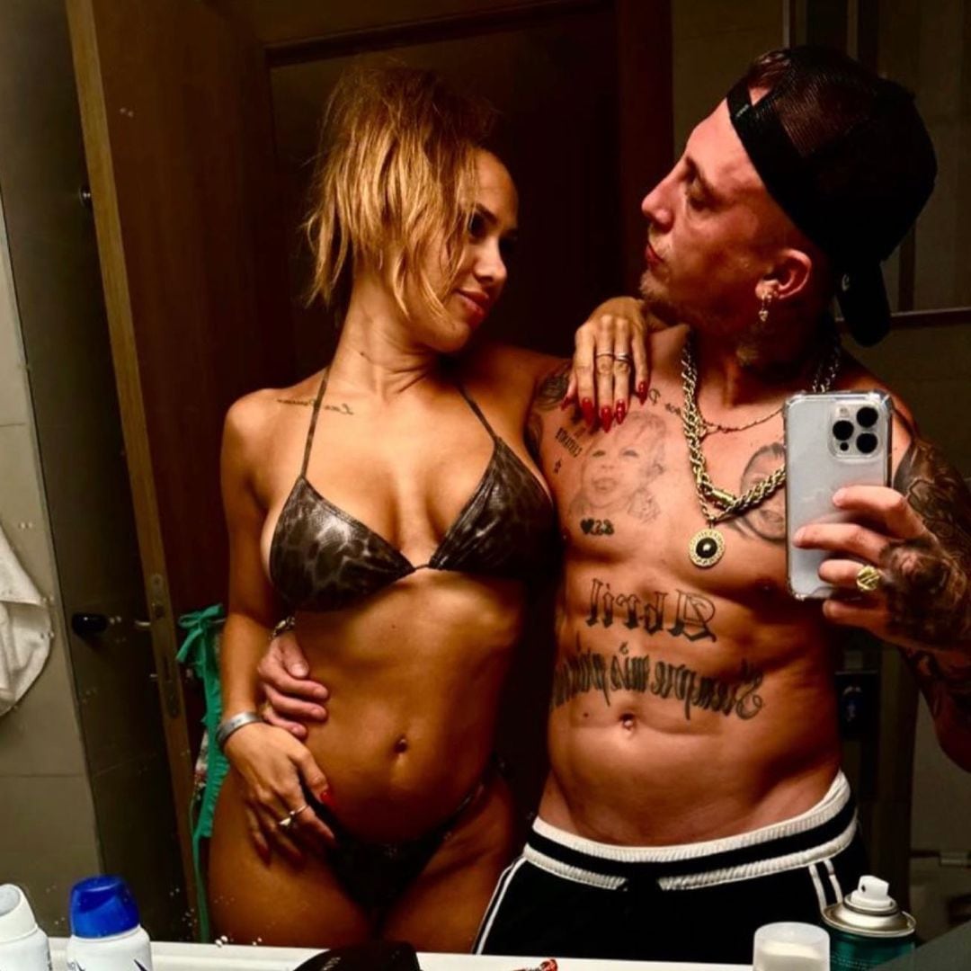 La modelo con su pareja, El Polaco