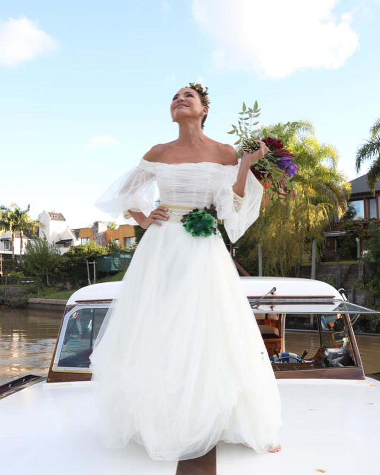 Así fue el look de inspiración celta de Natalia Lobo para su casamiento