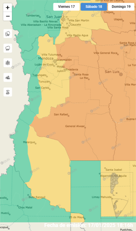 Alerta naranja y amarilla por tormentas en Mendoza.
