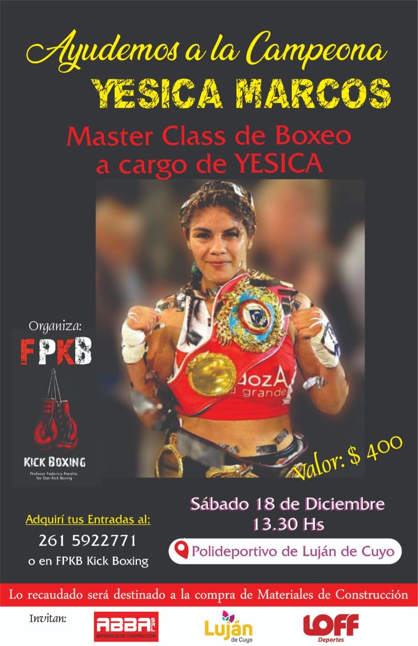 Yésica Marcos brindará una clase abierta de boxeo para recaudar ayuda y poder construir su casa. Foto: gentileza FPKB Kick Boxing.