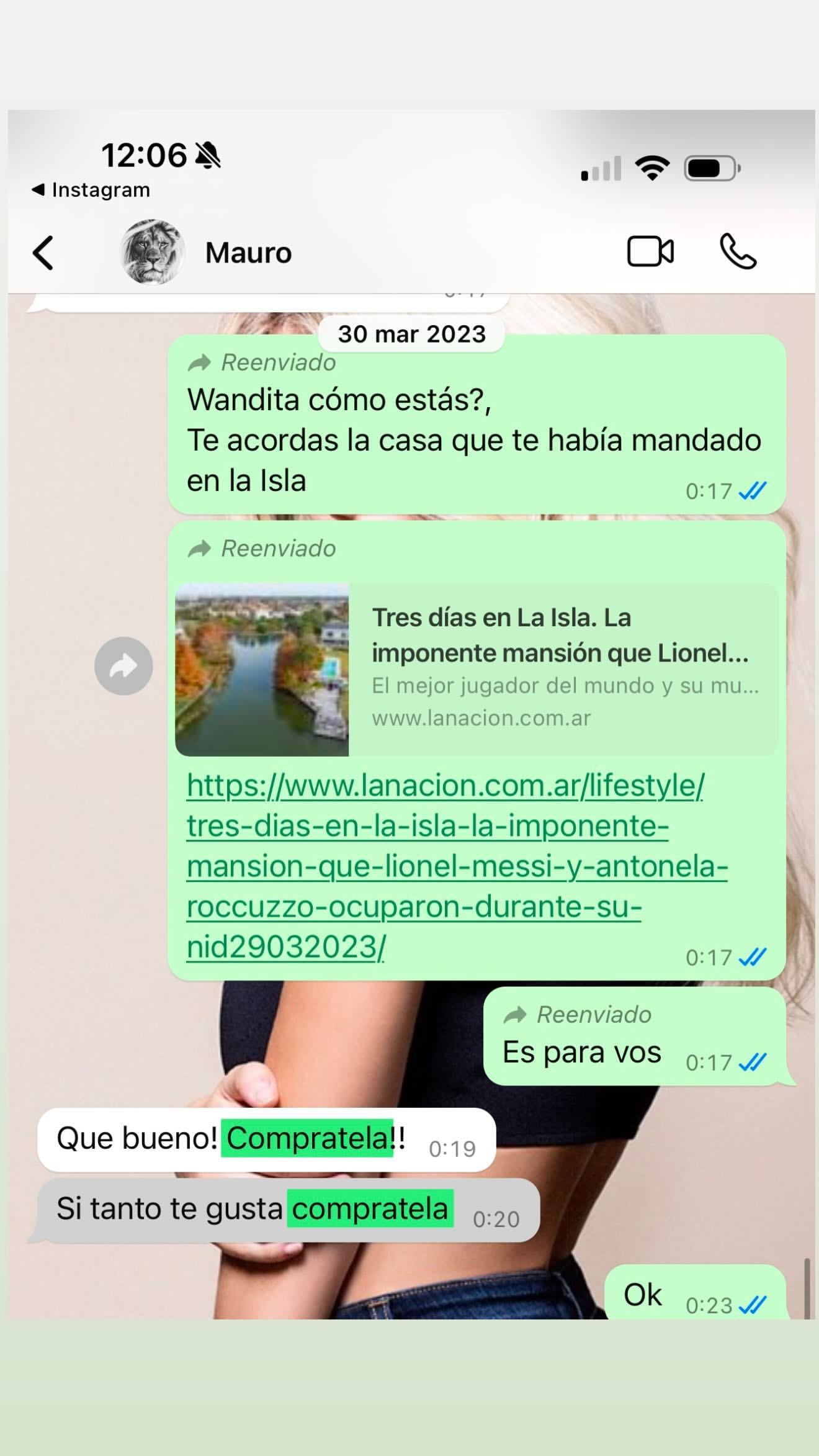 Wanda Nara expone los chats y videos que prueban que la casa de Mauro Icardi y la China era su elección.