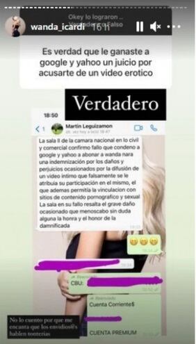 Redes sociales de Wanda Nara