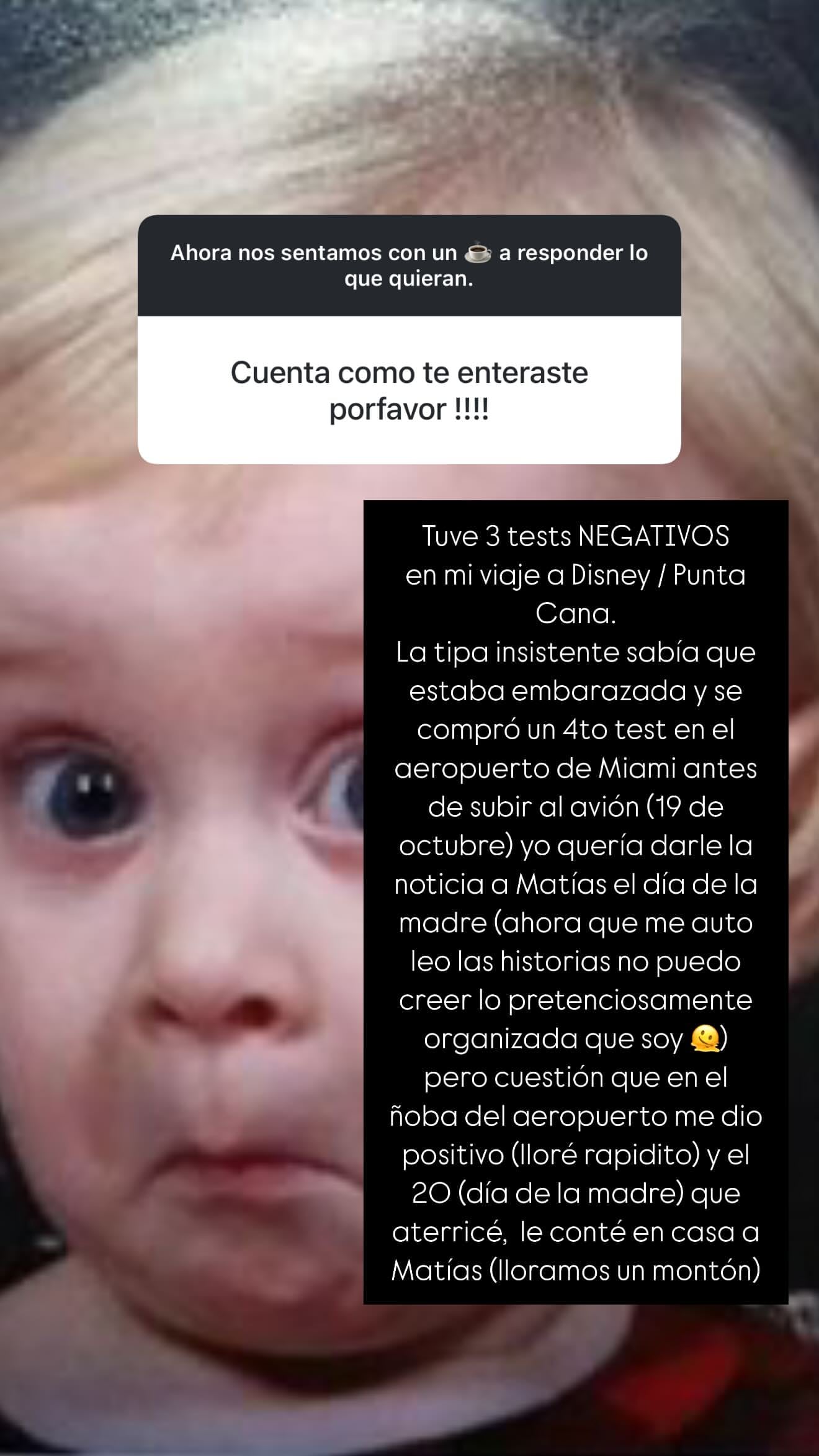 Jimena Barón contó detalles de su embarazo. Captura de Instagram.