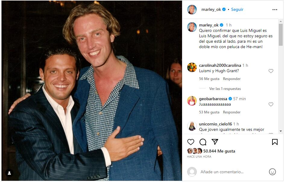 El posteo en broma de Marley con Luis Miguel