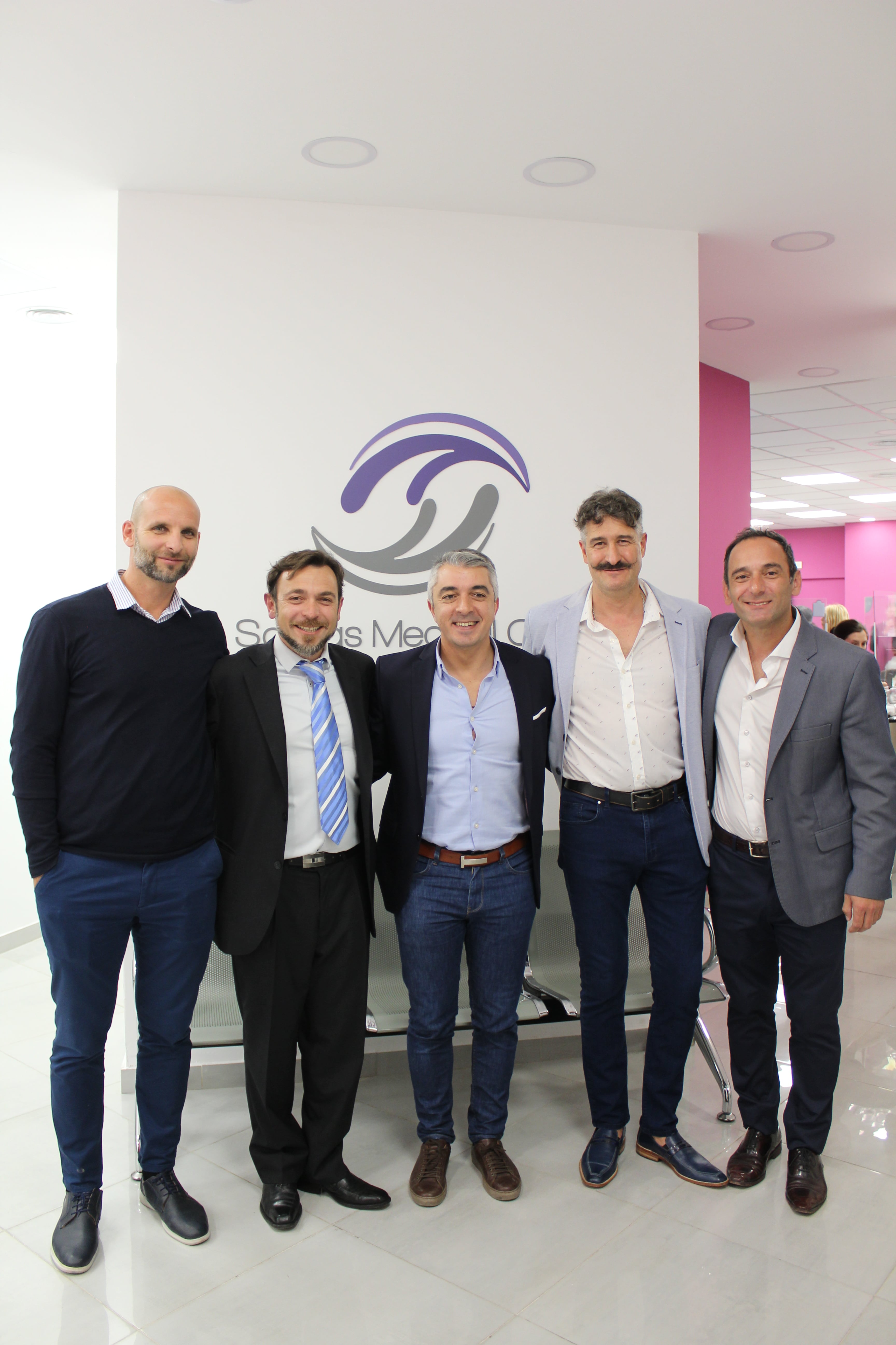 Leandro Carmona, Gonzalo Fernández Caetano, el intendente Sebastián Bragagnolo, Rafael Félix y Juan Manuel Fernandez Caetano.