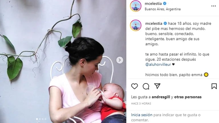 El posteo de Celeste para el cumpleaños de su hijo