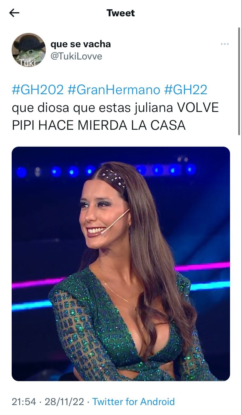 La belleza de Juliana de Gran Hermano, lo más comentado en Twitter.