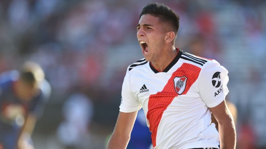 Debut y gol. El "Millonario" terminaría cayendo 3-2 esa tarde en el Monumental.