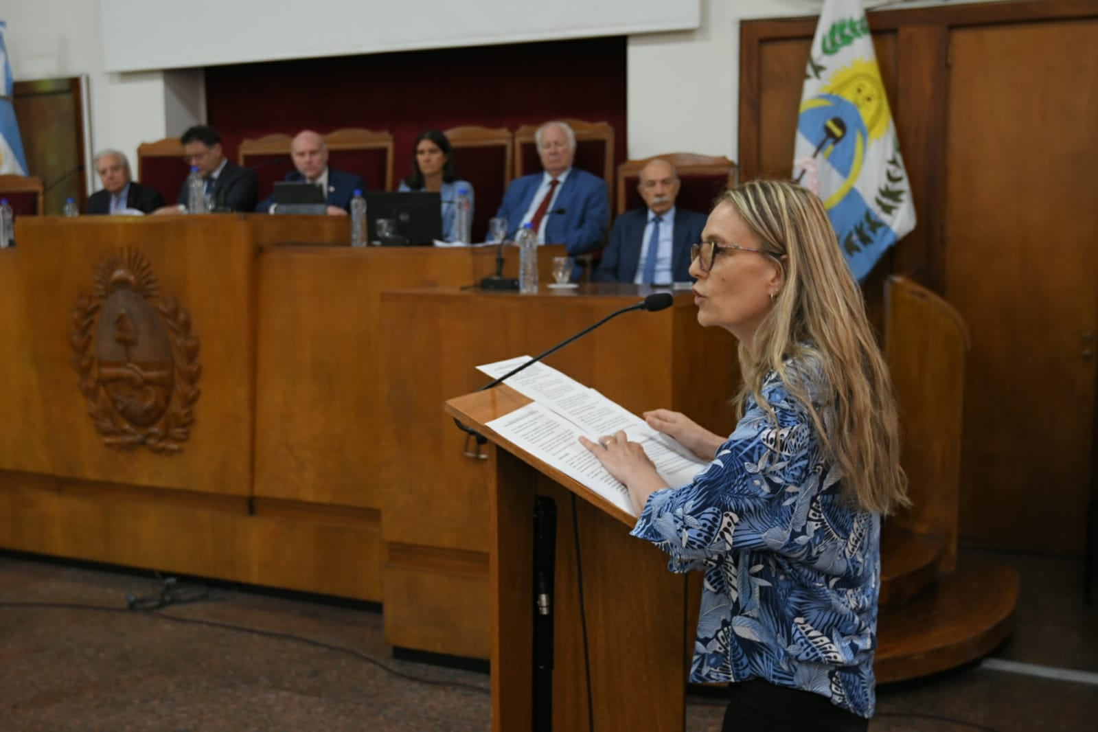 Marcela Gaua, quien fuera Reina Nacional de la Vendimia en 1988, expuso ante la Suprema Corte de Mendoza. | Foto: Ignacio Blanco / Los Andes