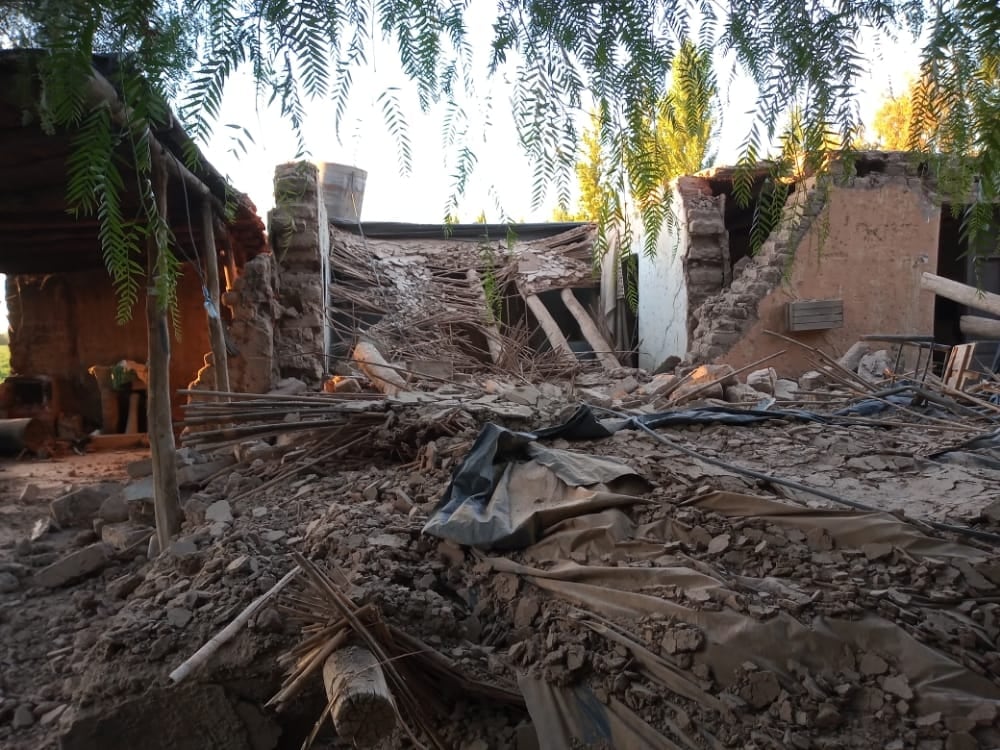 Una vivienda destruida en la zona del epicentro del movimiento sísmico en San Juan.