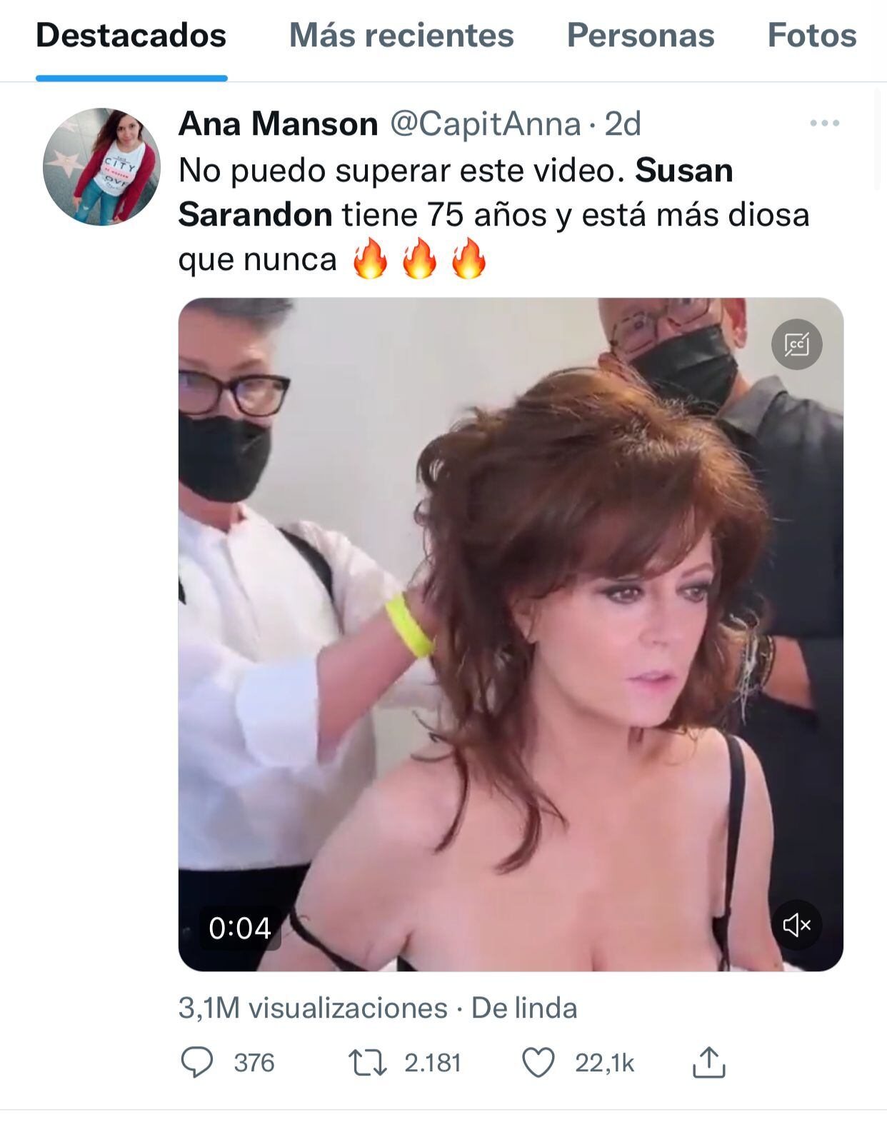 Susan Sarandon, furor en Twitter.