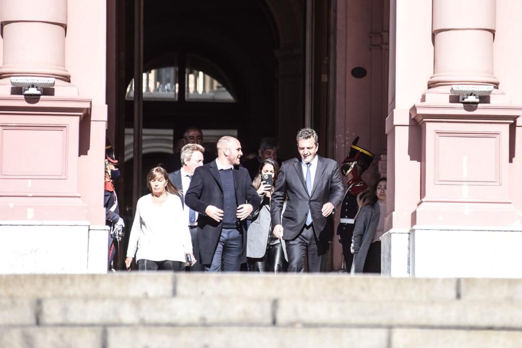 Sergio Massa en el acto de anuncio de la suba del mínimo no imponible del impuesto a las Ganancias.