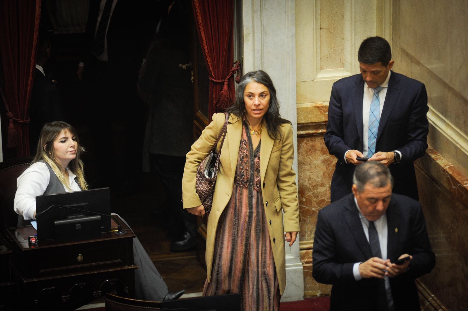 Lucila Crexell al llegar al Senado el pasado miércoles (Federico López Claro).