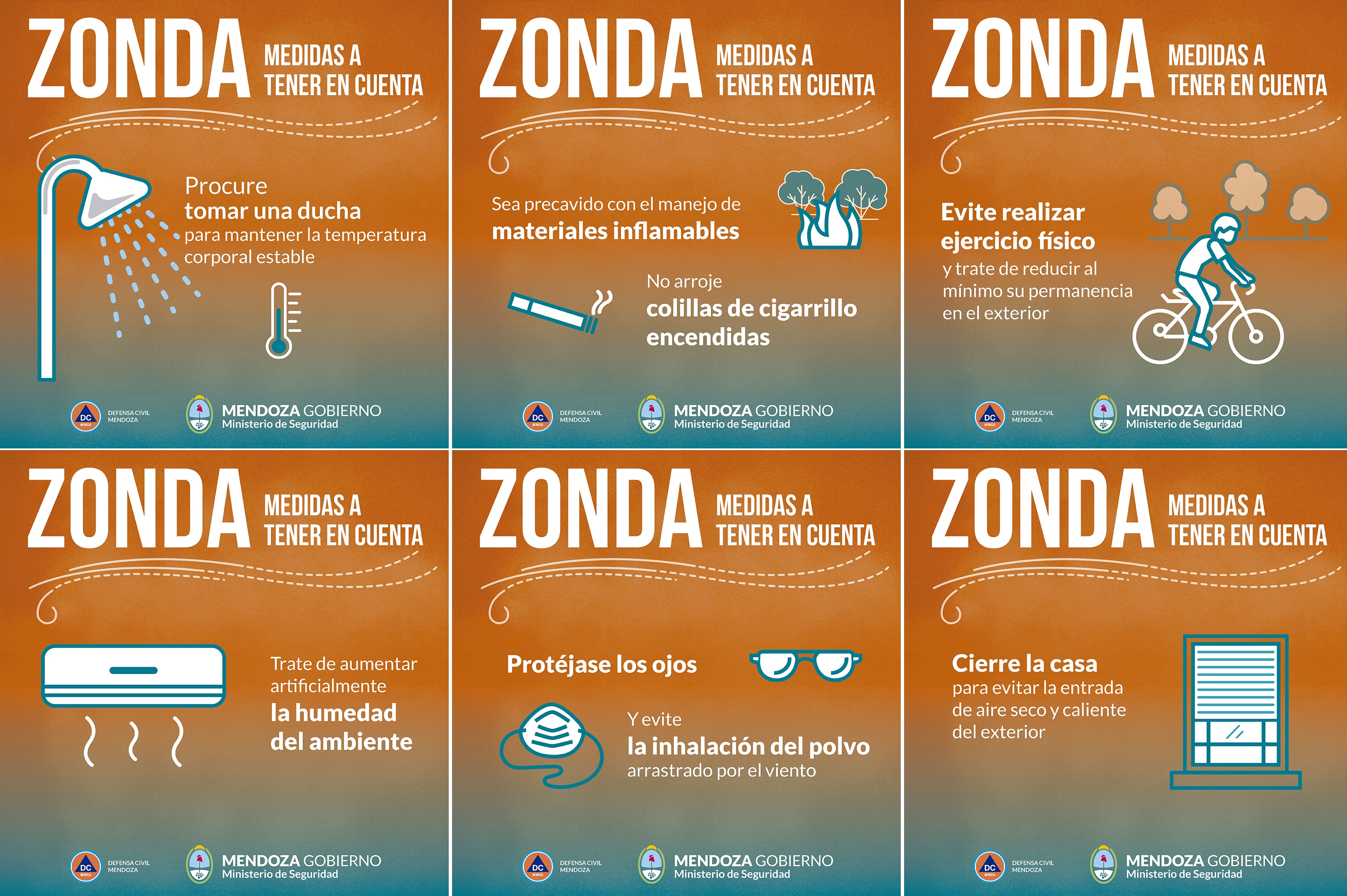 Recomendaciones ante el fuerte Zonda