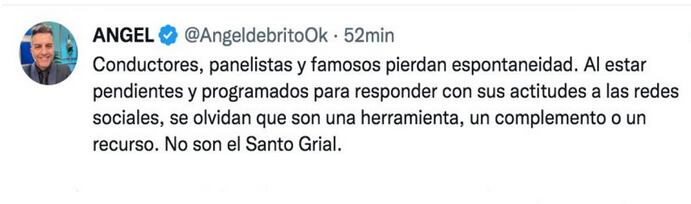 El tuit de Ángel de Brito.