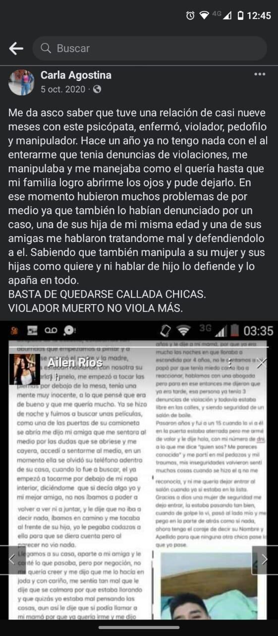 En esta publicación, la joven que fue hallada muerta en San Martín denunciaba a Carlos Panelo.