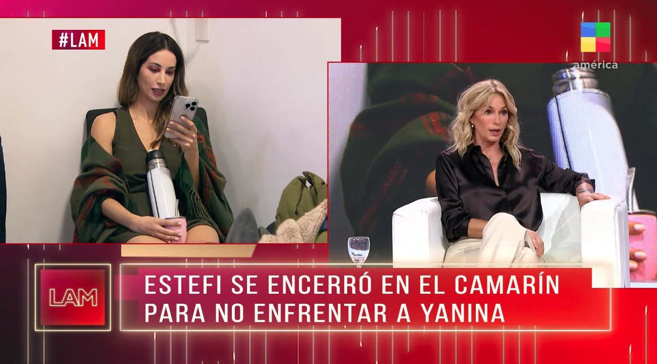 Estefanía Berardi se encerró en su camarín para tomar mate