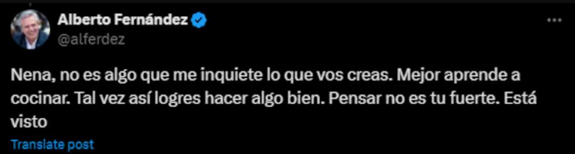 Los comentarios machistas e insultos contra mujeres que publicó Alberto Fernández antes de ser presidente. Captura: La Nación