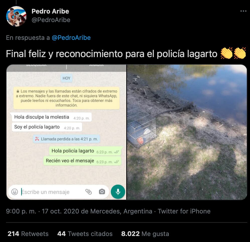 Pedro fue informando por las redes como terminaba esta historia.