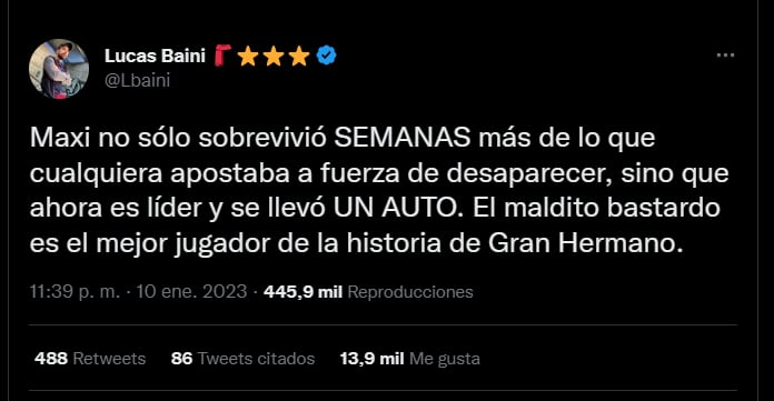 Maxi dejó en placa a Thiago y se convirtió en un nuevo favorito para el afuera