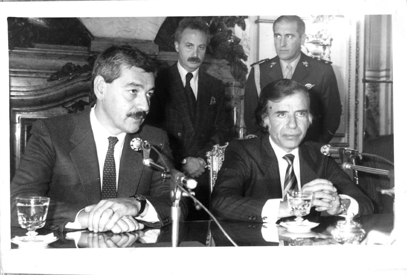 Menem en Mendoza junto a Bordón