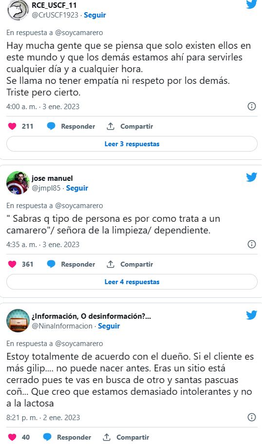 Los comentarios de Twitter. Foto: Web