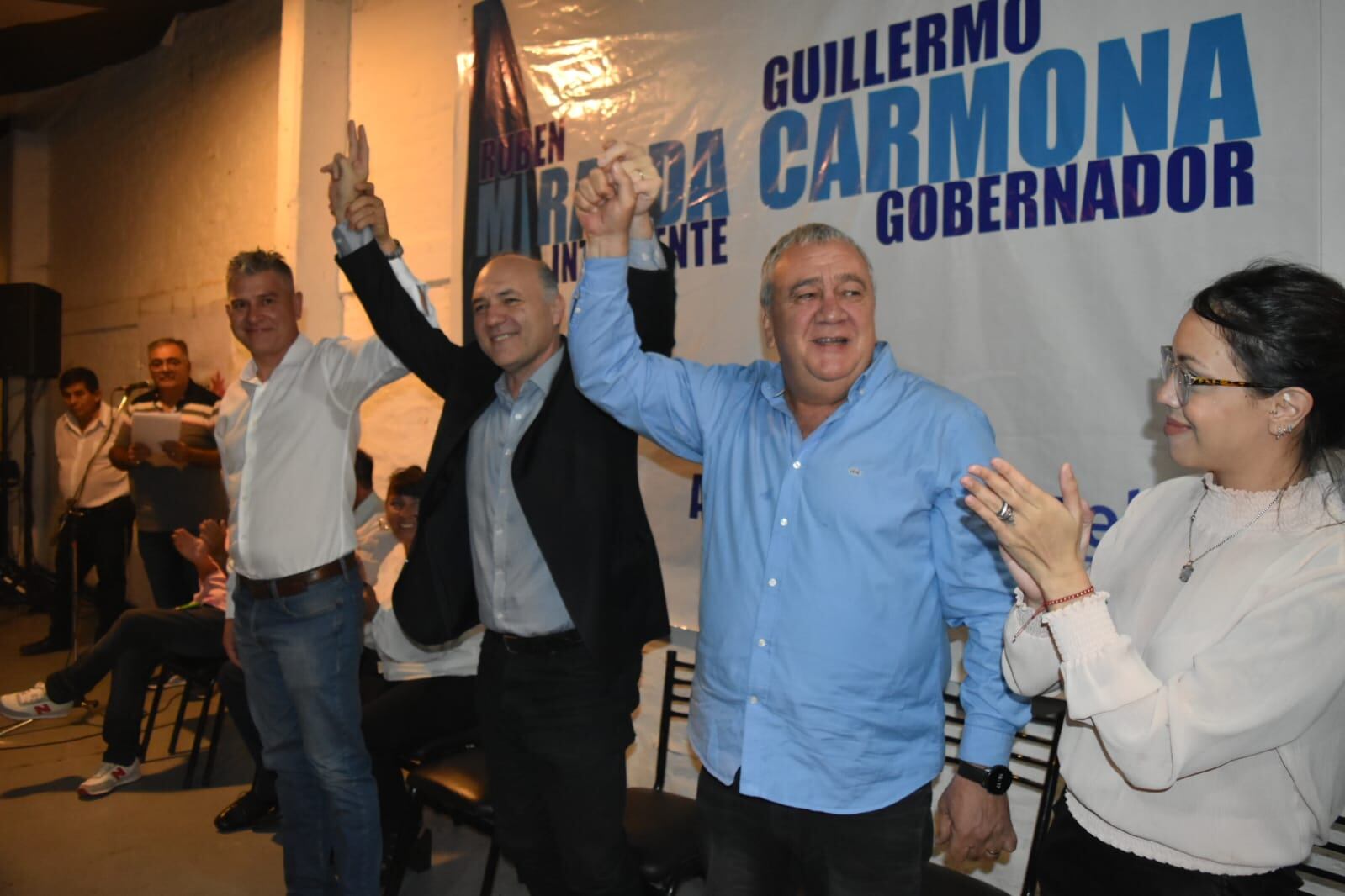 El exintendente de Las Heras, Rubén Miranda, junto a Guillermo Carmona. Foto: Gentileza