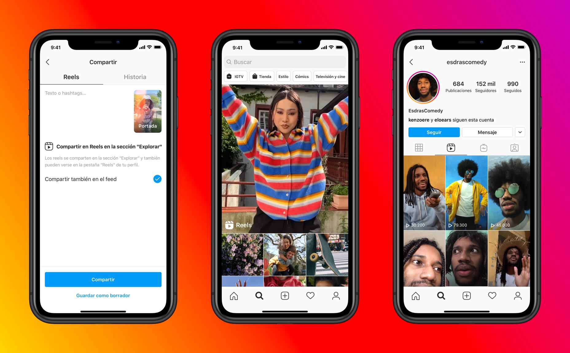 Instagram lanzó Reels, una función para crear y editar videos cortos. 