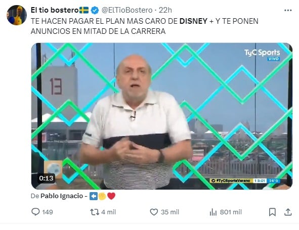 Enojo en redes sociales por las publicidades de Disney+ Premium (X)